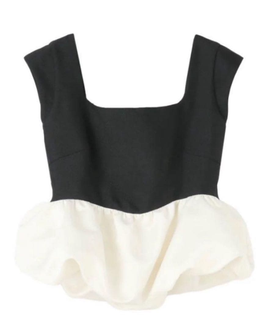 THETOE Ifestou Frill Top M ペプラムトップス　ブラック