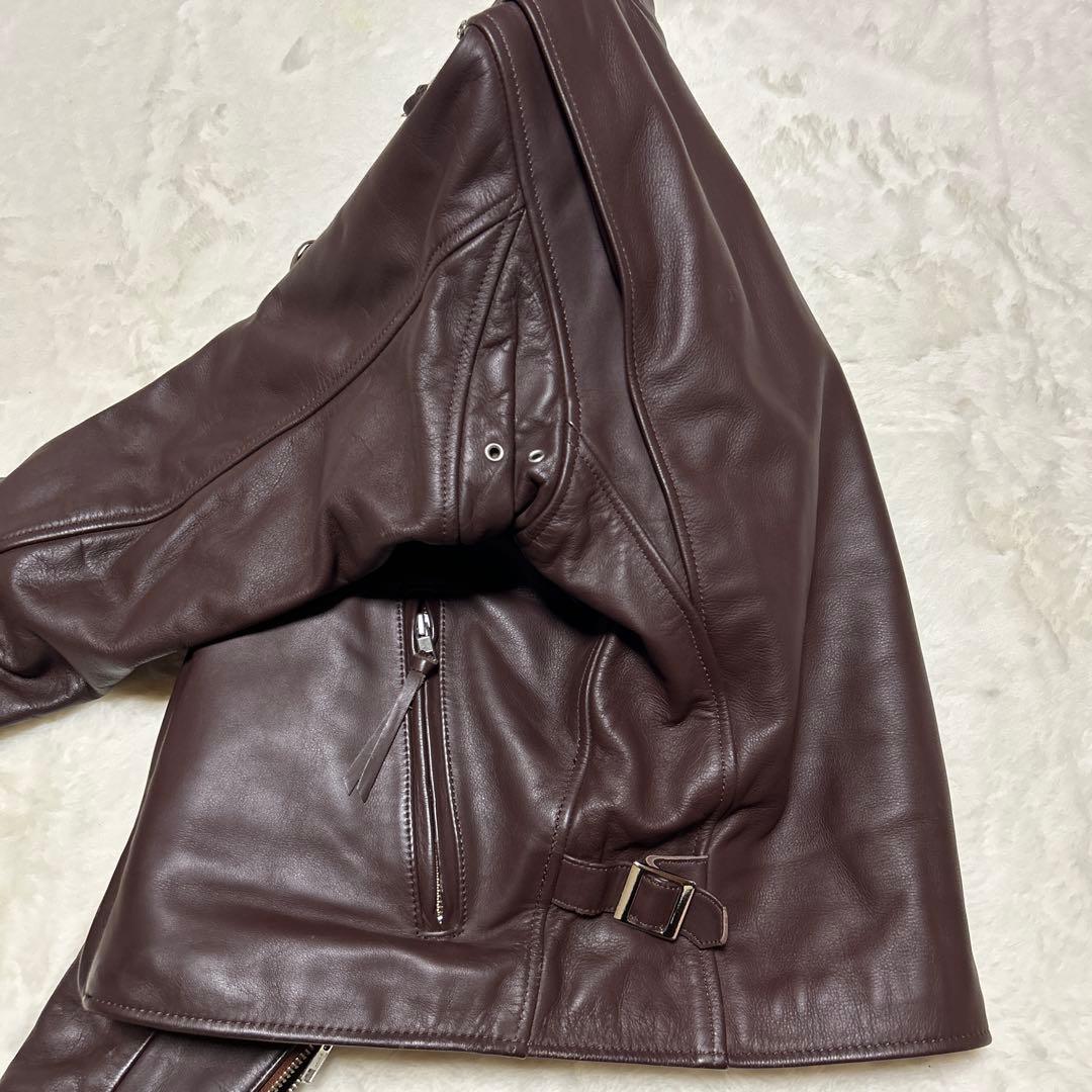 OHPLAN レザーライダースジャケット L 牛革 シングル キルティング中綿