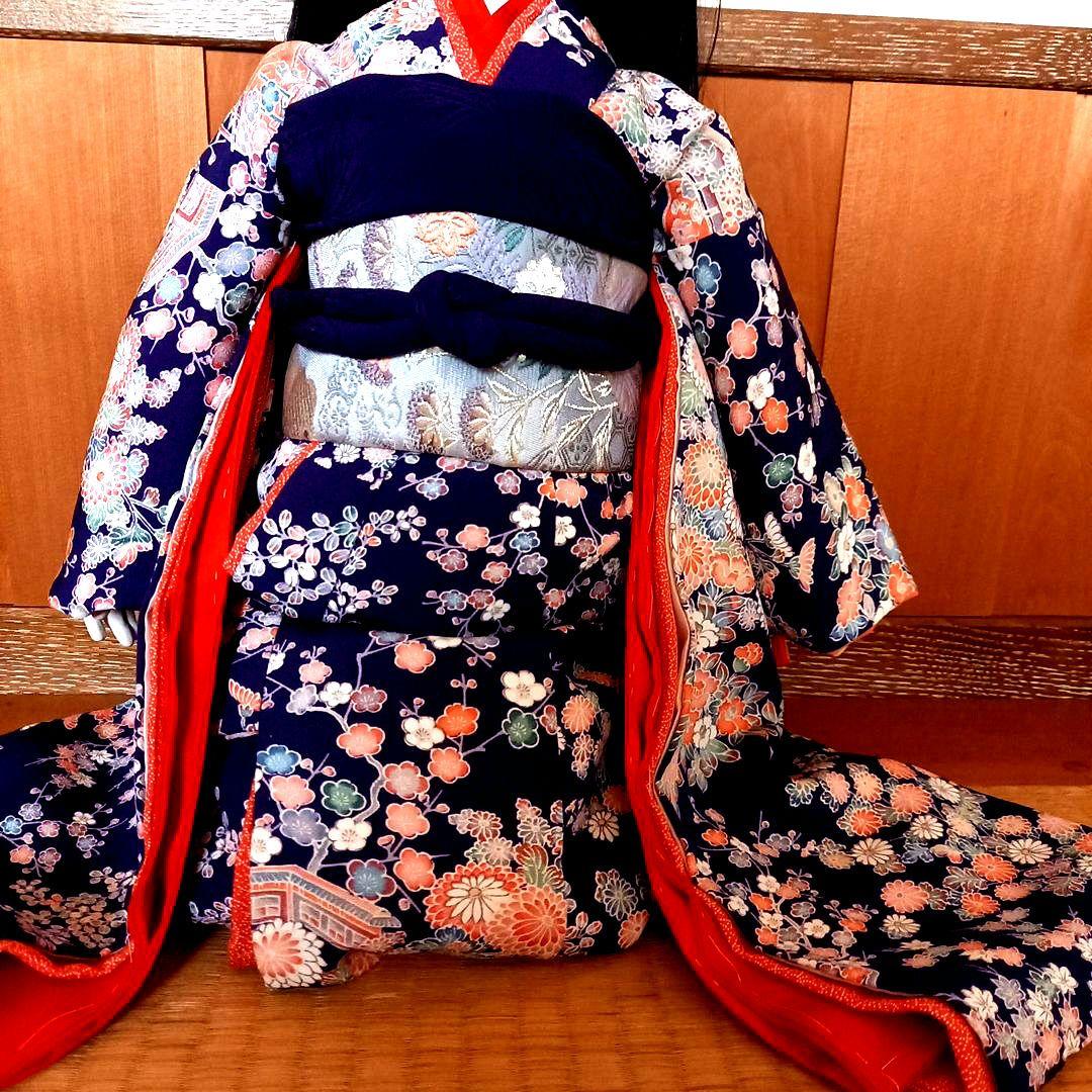 ドール　着物　襦袢　舞妓だらり帯　帯締め帯揚げ　正絹　比翼　市松人形　ビスク