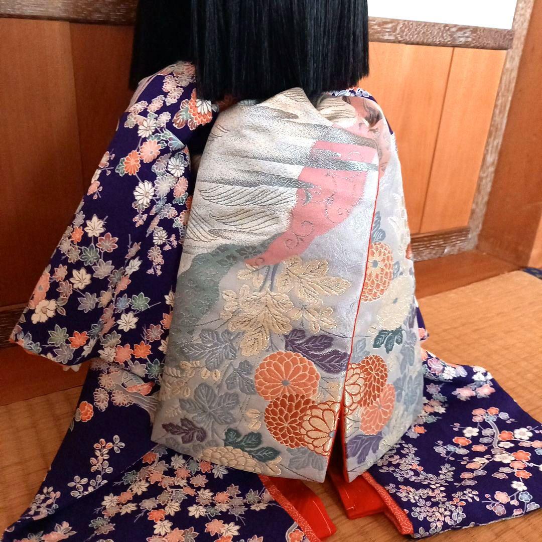 ドール　着物　襦袢　舞妓だらり帯　帯締め帯揚げ　正絹　比翼　市松人形　ビスク