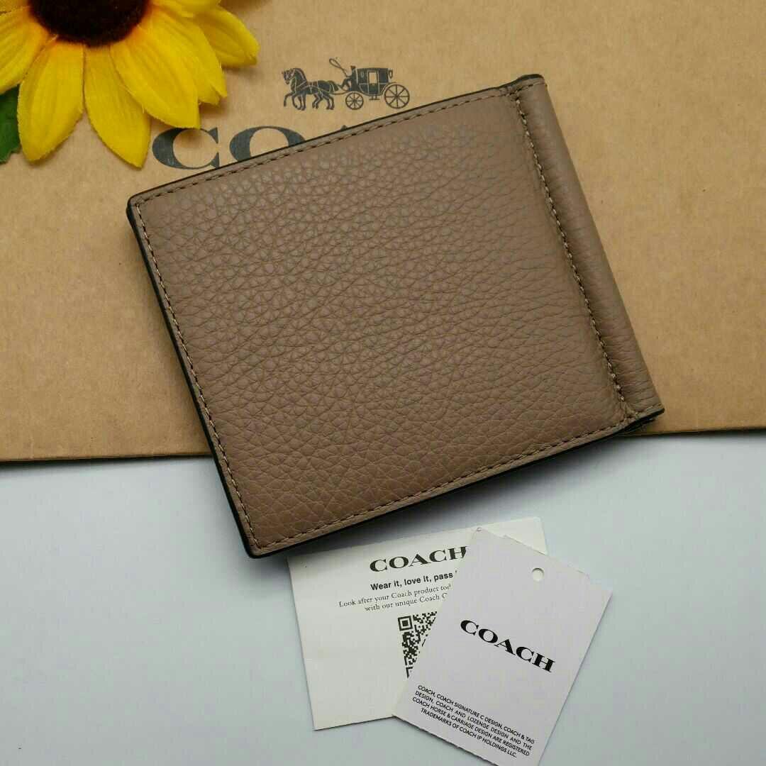 超最新作 COACH マネークリップ 財布 新品 マッシュルーム メンズ