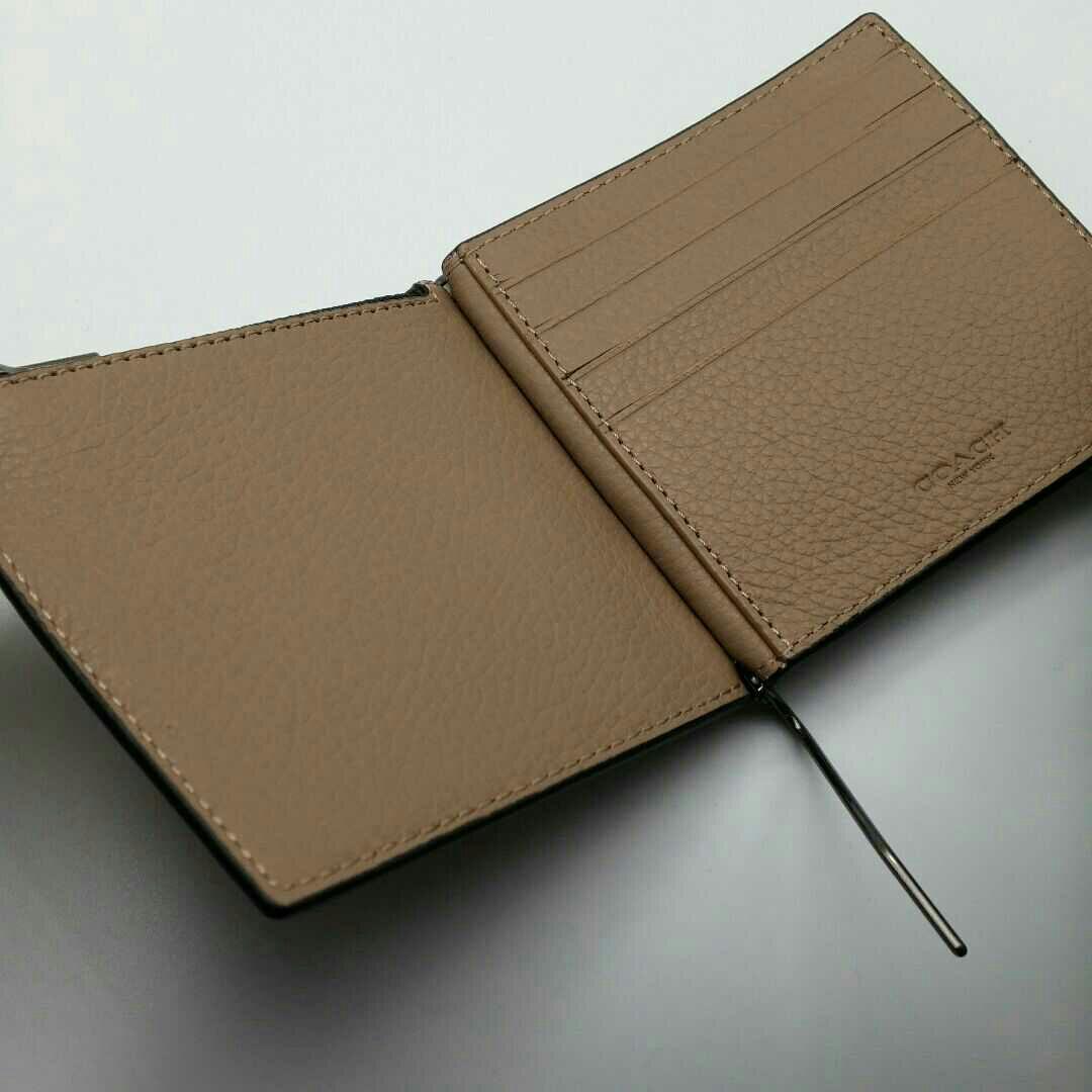 超最新作 COACH マネークリップ 財布 新品 マッシュルーム メンズ
