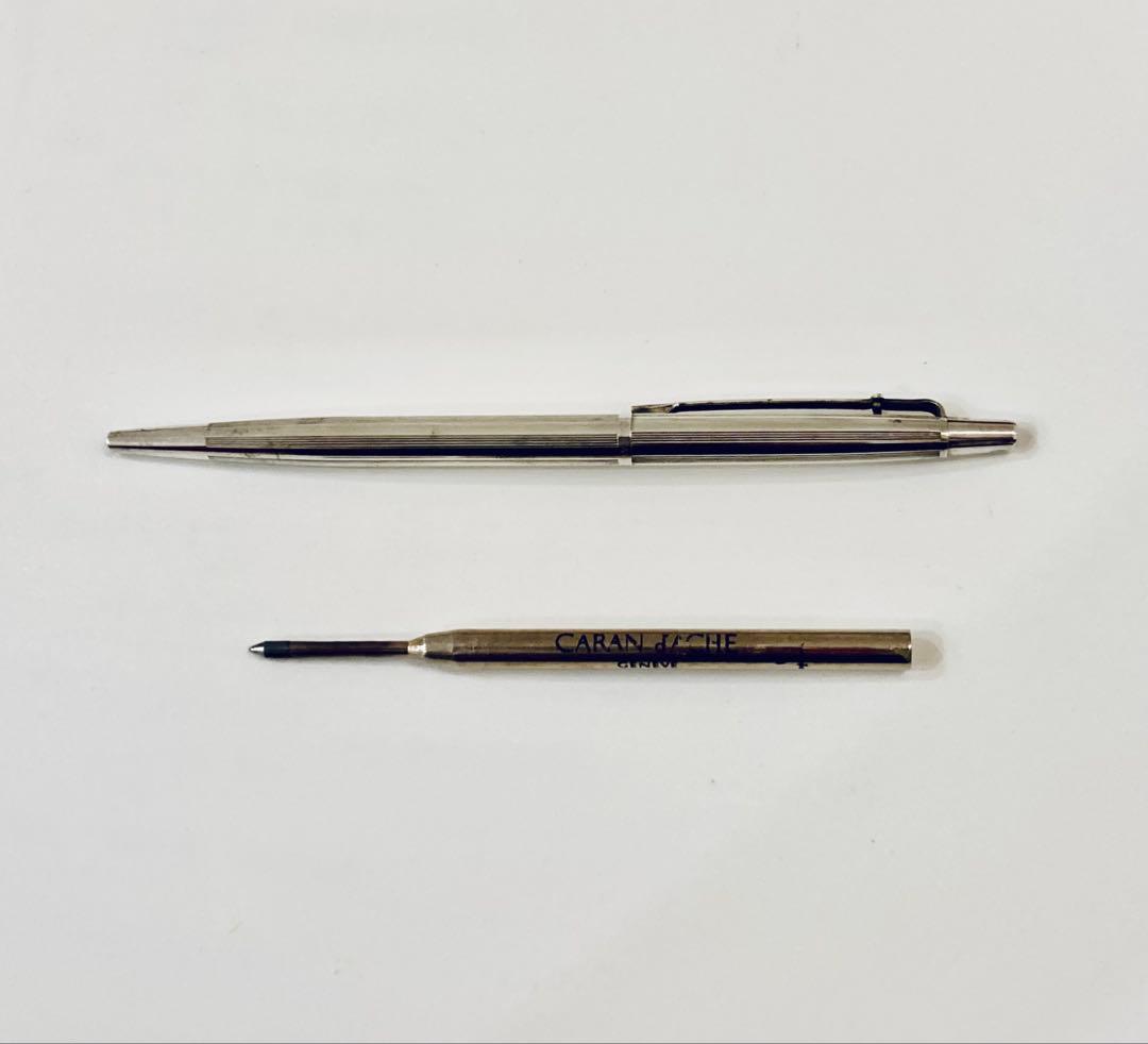 スイス製◆カランダッシュ 高級ボールペン エペ シズレ 銀張 1980s