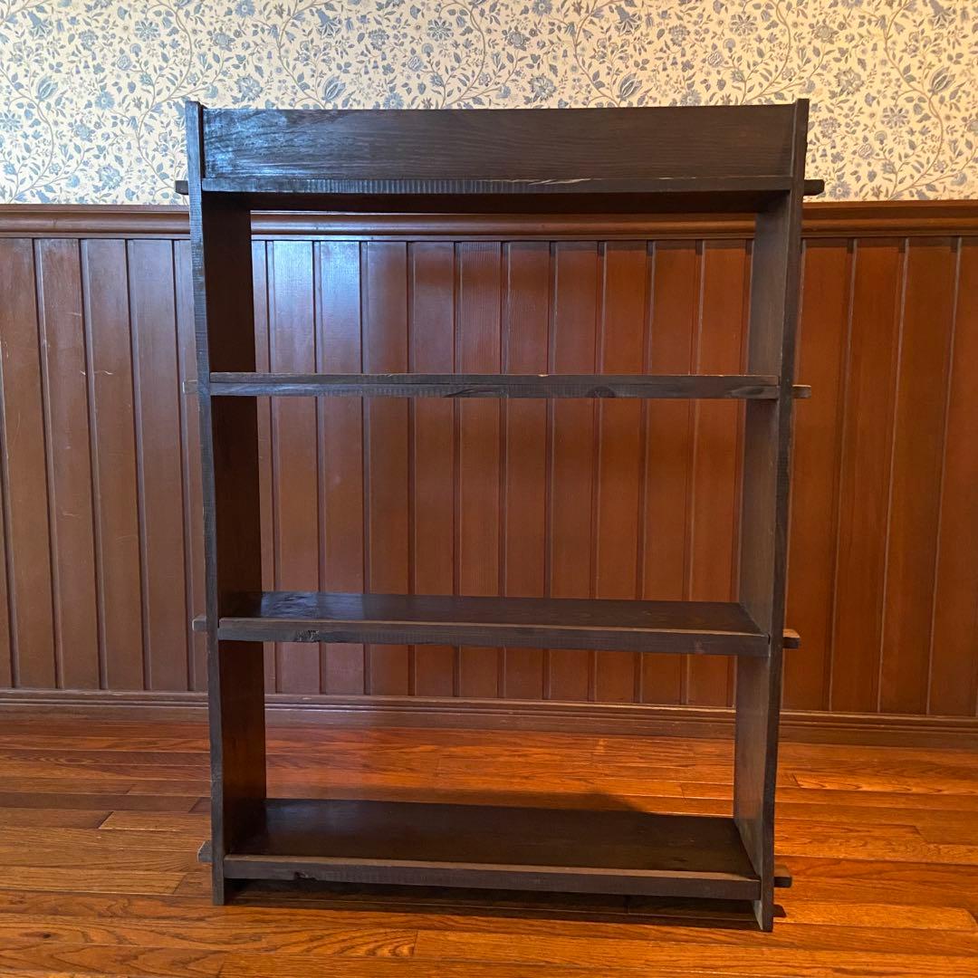 アンティーク　古い本棚　レトロ　楔棚　オープンラック　くさび棚