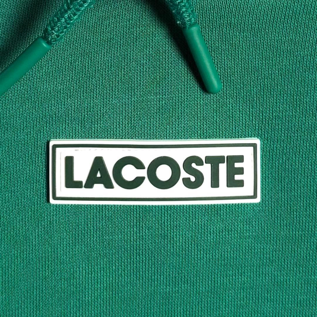 3703【コムドットゆうた着用】ラコステ ラバーセンターロゴ＆刺繍ロゴ パーカー