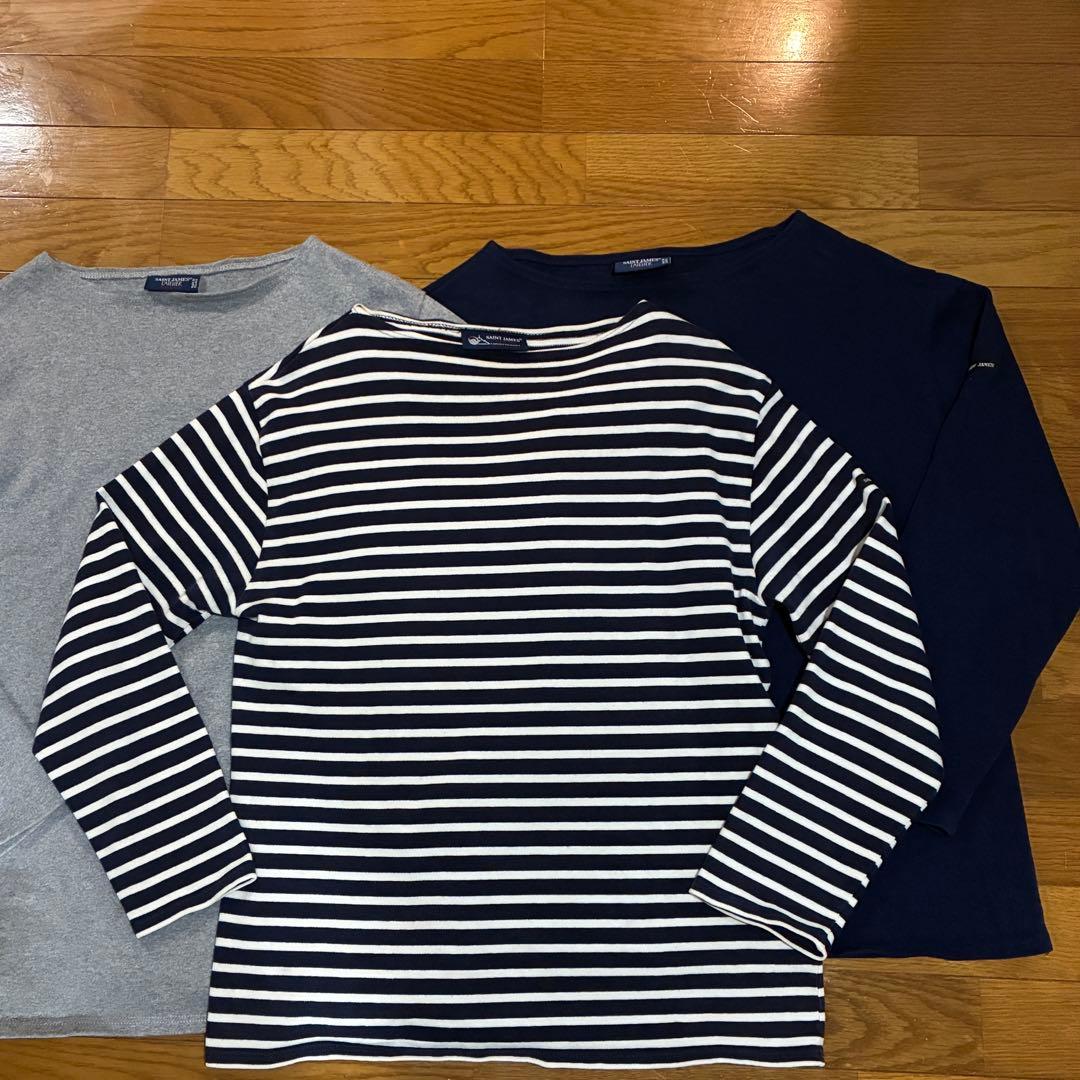 ひ*で様 3枚セット　セントジェームス ボーダー　無地　グレー　紺　バスクシャツ