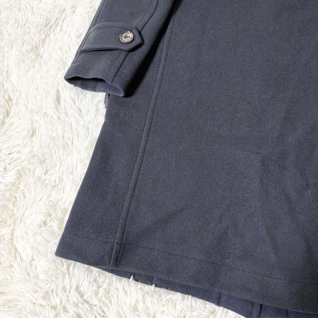 マッキントッシュフィロソフィー ハウスチェック裏地 ロングダッフルコートネイビー