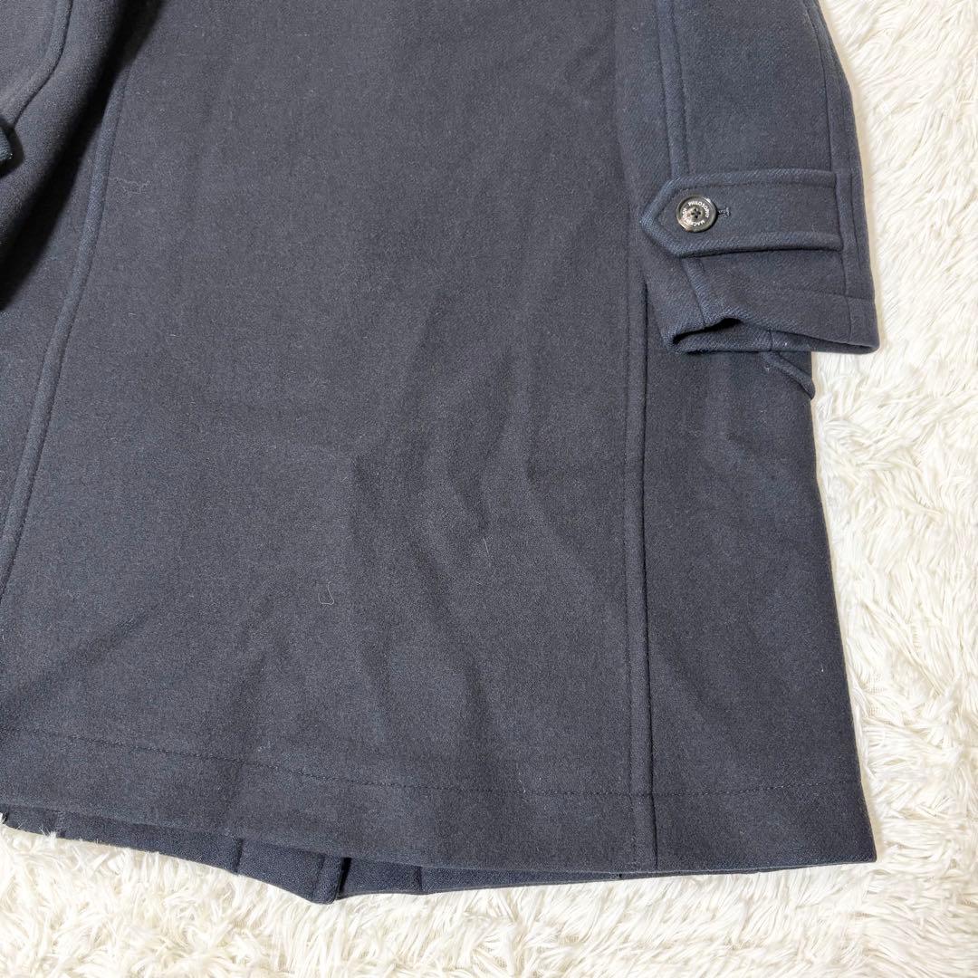 マッキントッシュフィロソフィー ハウスチェック裏地 ロングダッフルコートネイビー