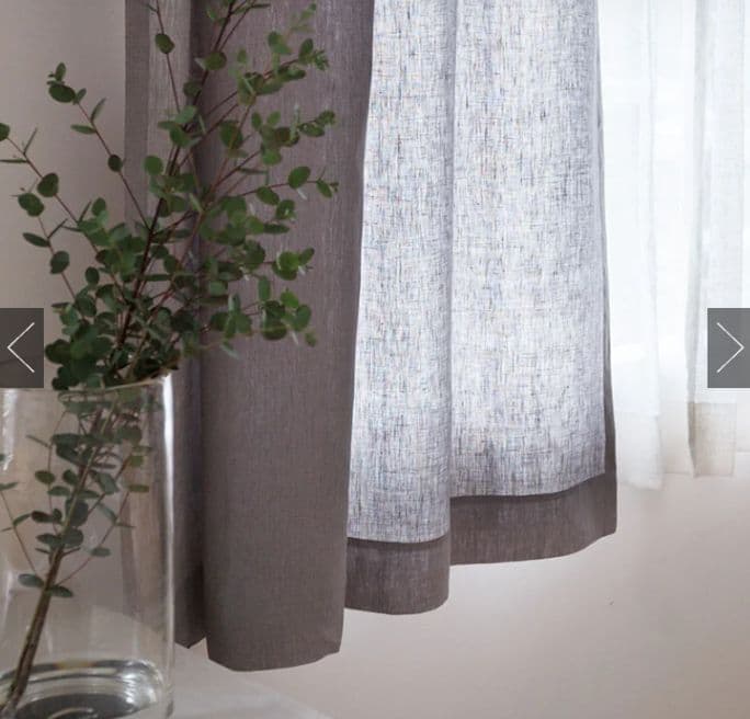 【2枚セット!!!!】リネン100% ドレープカーテン