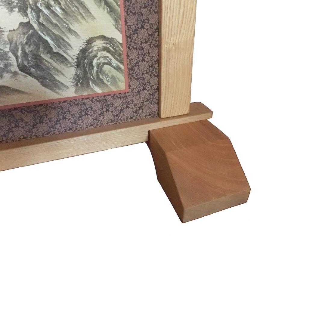 奥ゆかしさを醸す伝統衝立 山水画＋小紋柄