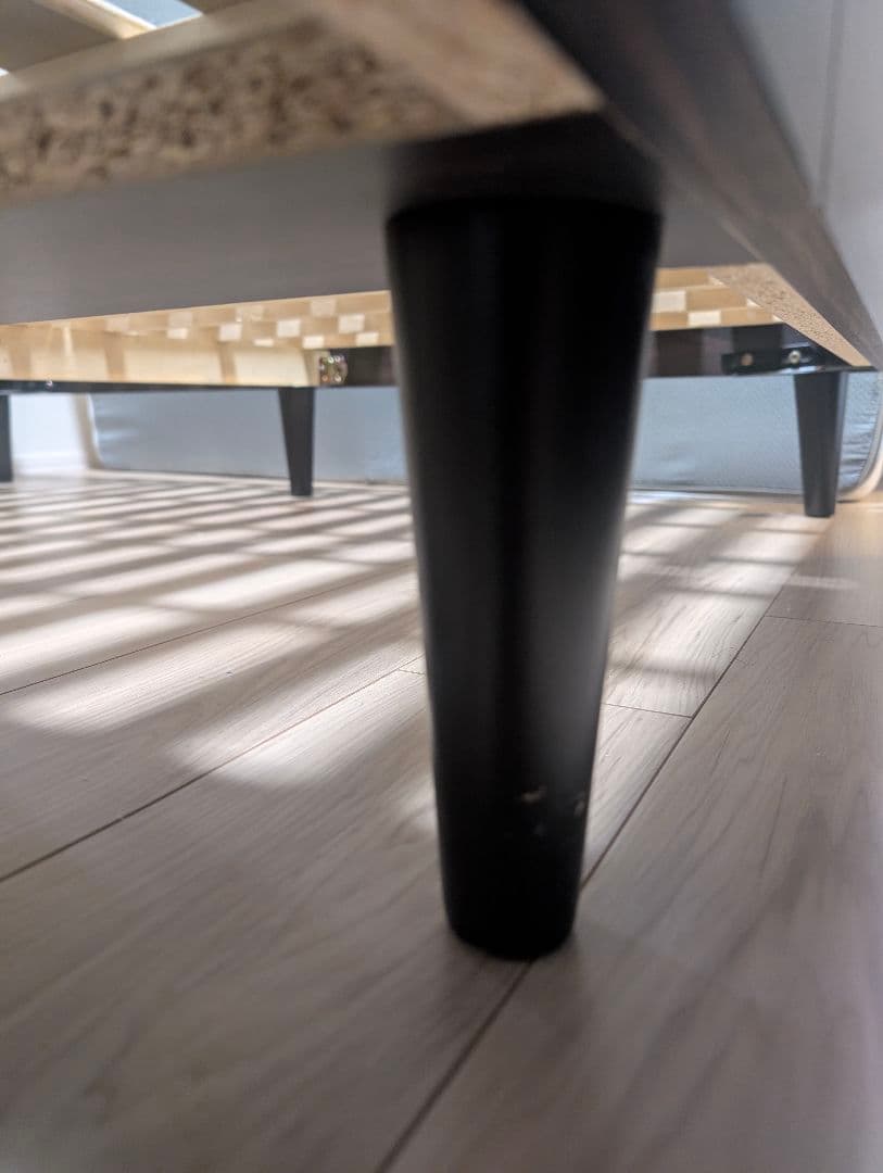 木製クイーンベッドフレーム ダークブラウン