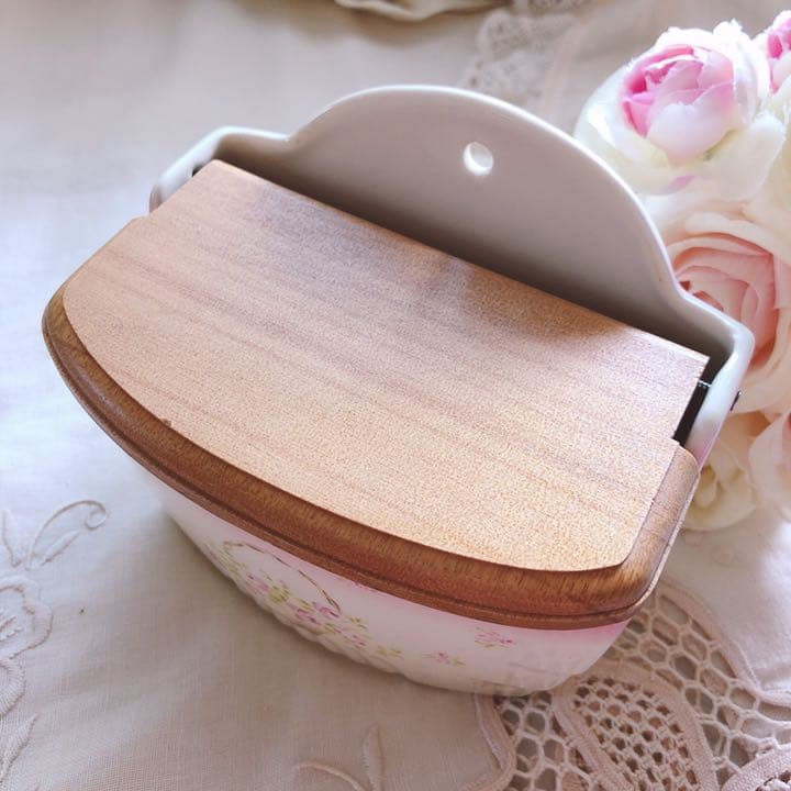 お値下げ♡イマン♡ローズバスケット陶器アルメット缶マニー薔薇フレンチカントリー