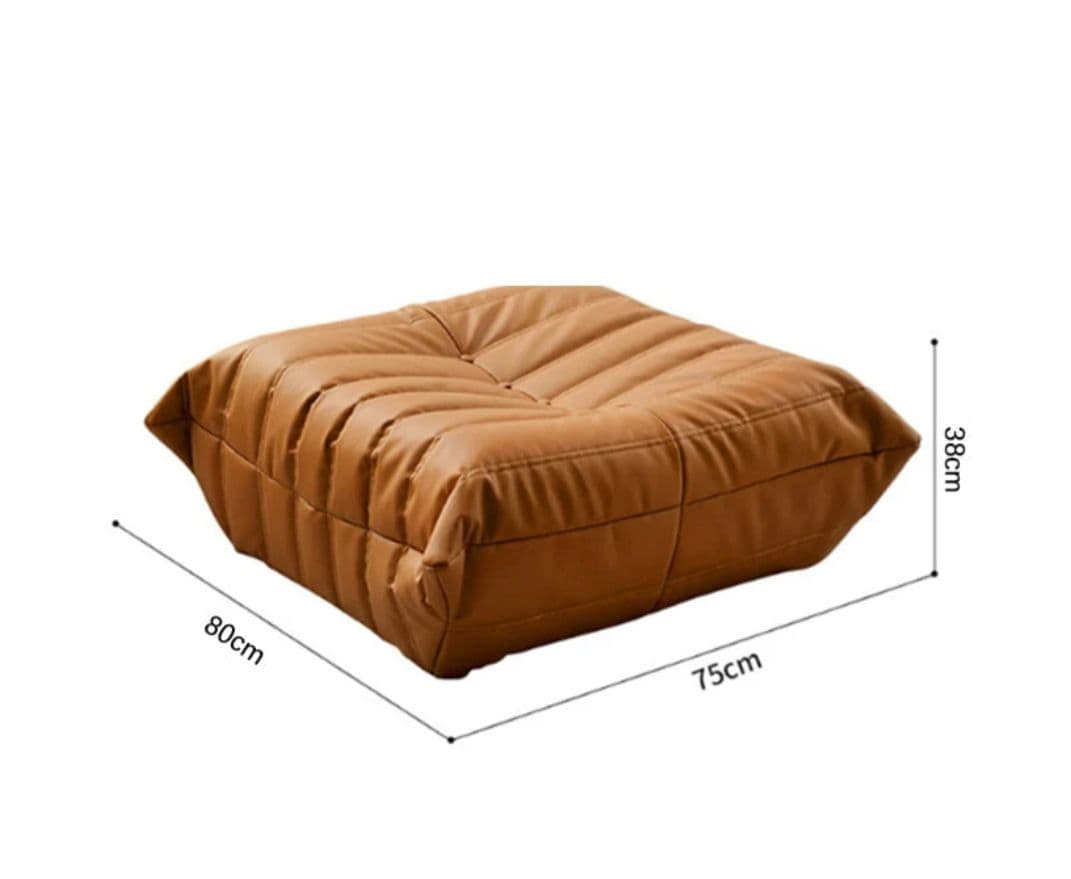 トーゴソファ　オットマン付き　1人用　リプロダクト　　レザー　黒