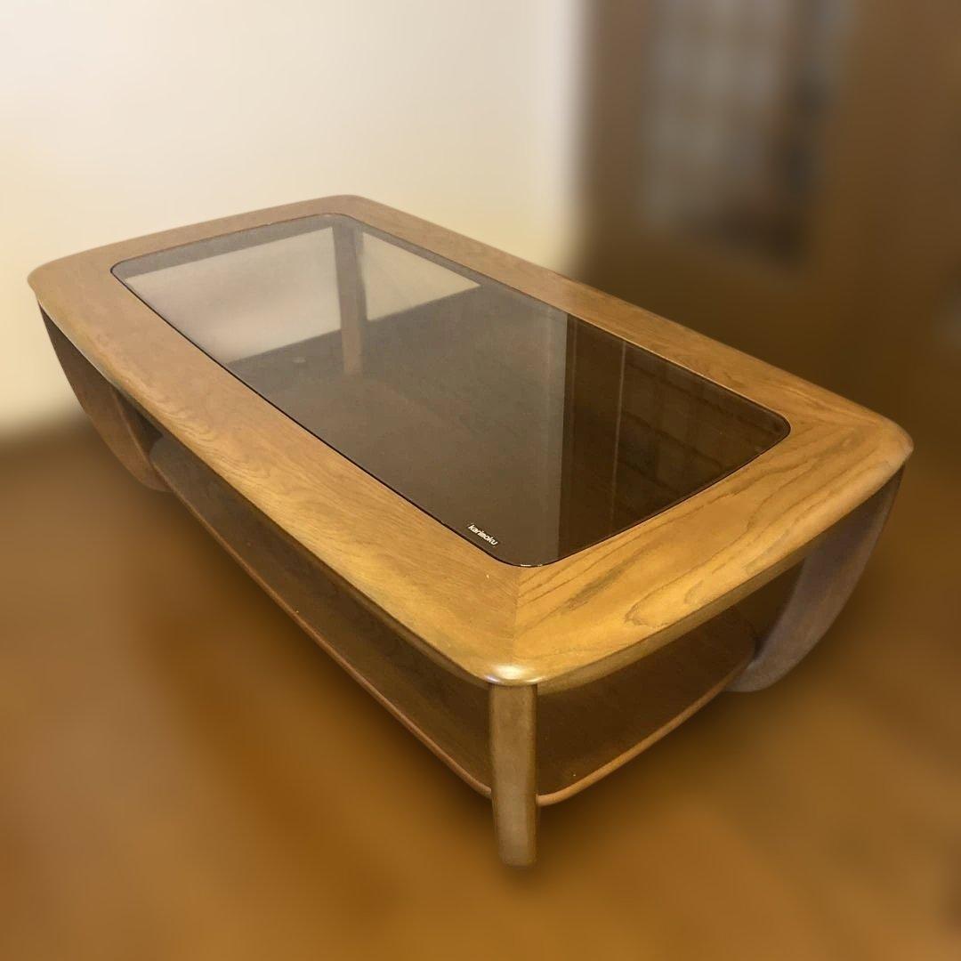 karimoku センターテーブル ガラス天板付き