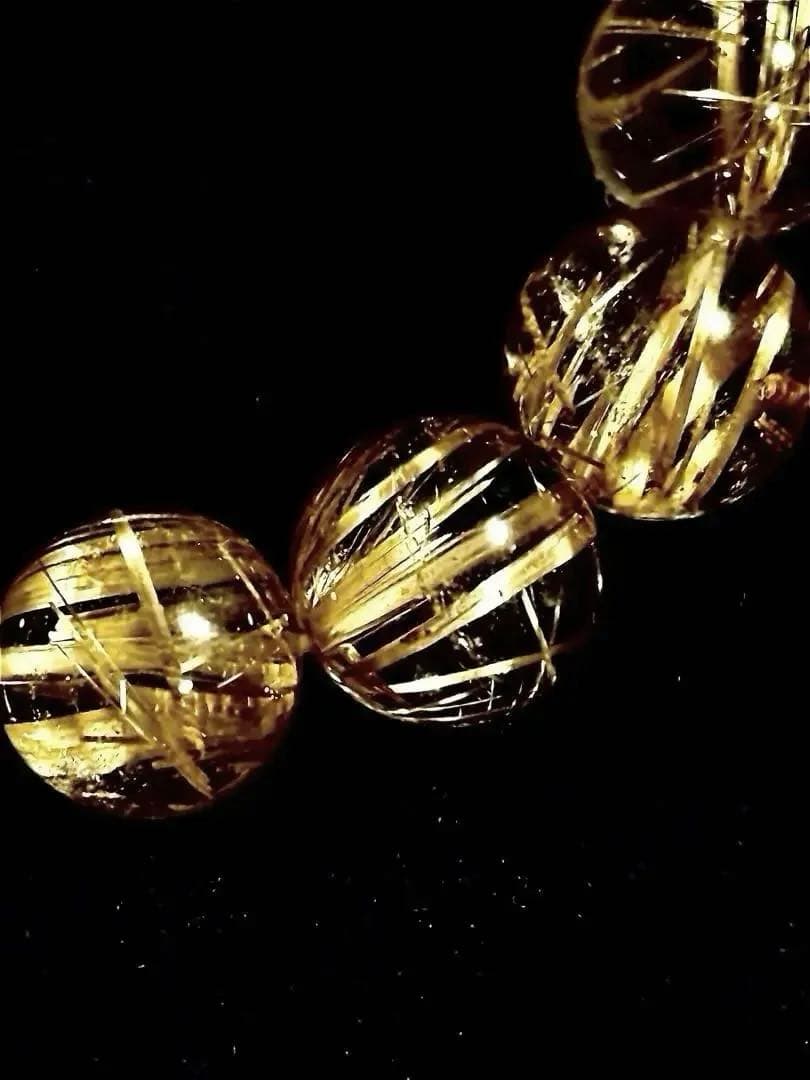 超希少 幸運のタイチンルチルクォーツ ブレスレット 約15mm