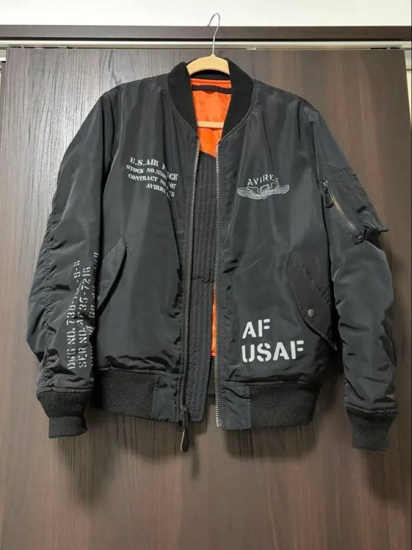 AVIREX MA-1 フライトジャケット ブラック L リバーシブル