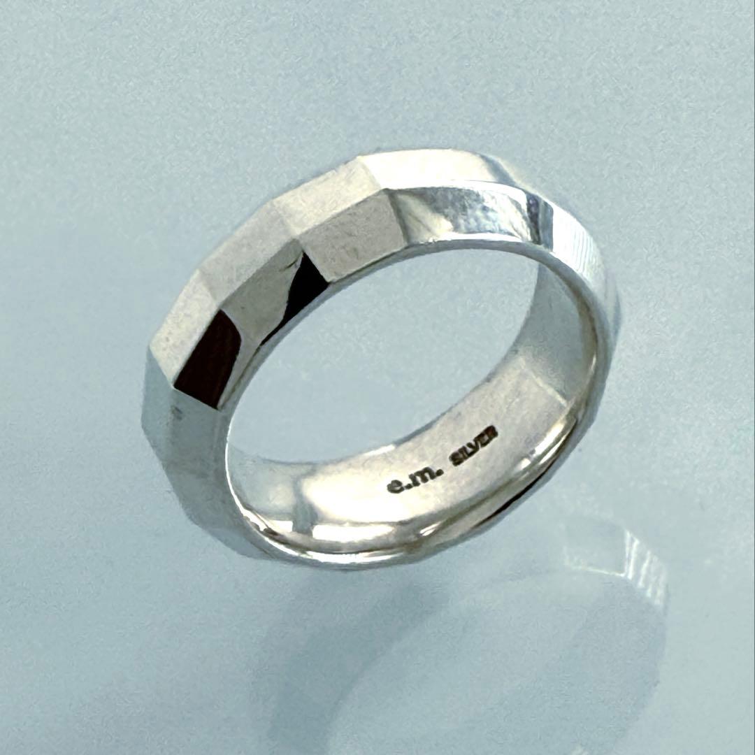 美品【e.m.】シルバー925多面体デザイン リング