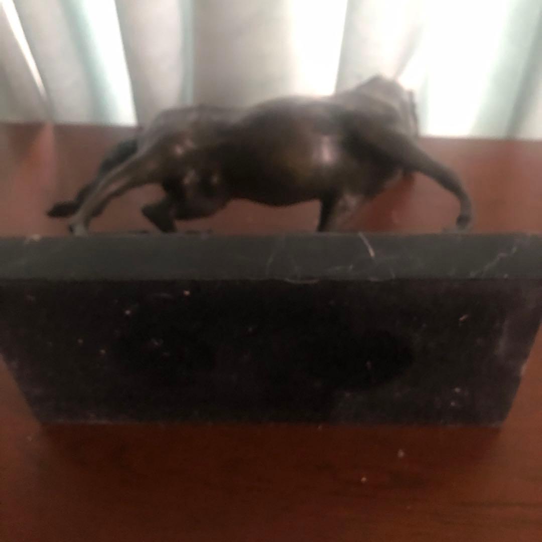 フランス製 ブロンズ馬彫刻 大理石ベース付き 28cm 美術品級