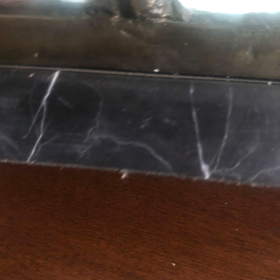 フランス製 ブロンズ馬彫刻 大理石ベース付き 28cm 美術品級