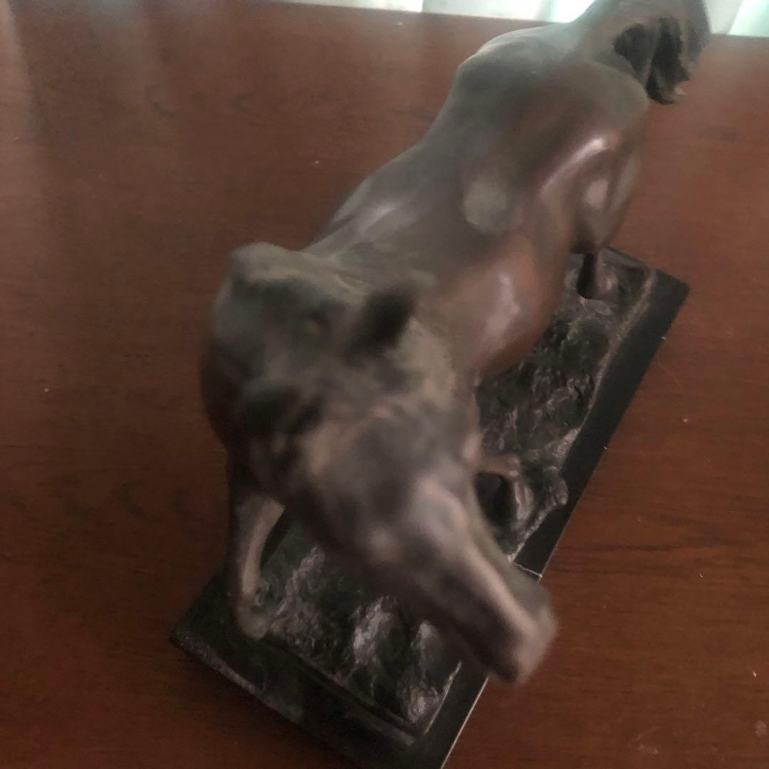 フランス製 ブロンズ馬彫刻 大理石ベース付き 28cm 美術品級