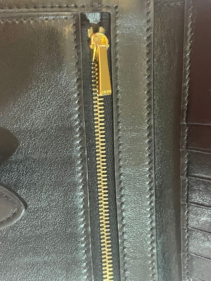 CELINE 二つ折り財布　スモールストラップウォレット　ブラック　黒