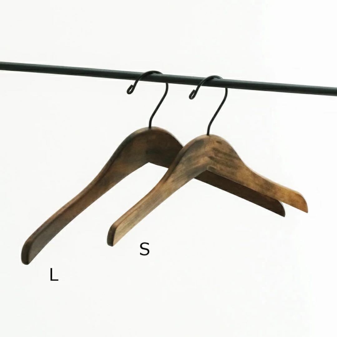 ロータス　アンティーク　木製ハンガー　トップスハンガー　大人用　Ｌ　25本