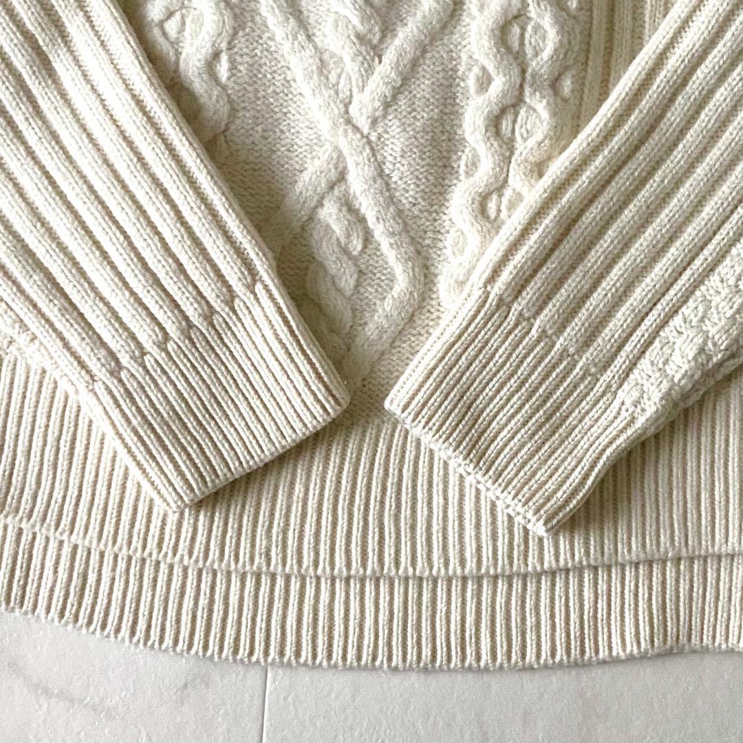 美品☆アランウーレンミルズ 洗える ハイネック ケーブルニット ゆったり