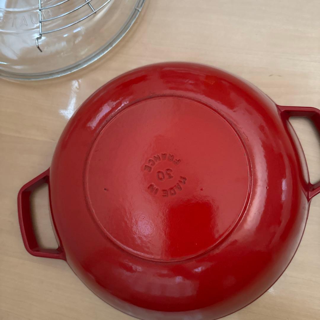 STAUB ストウブ ウォック グリル ガラスドーム型蓋 30cm セット