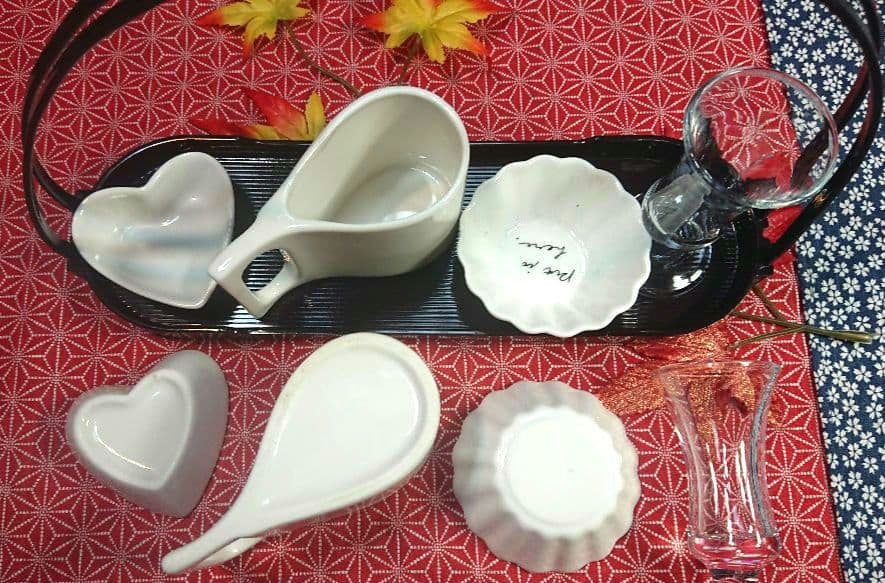 ⬛ホテル・旅館気分で豪華に演出 【華やか置台３組セット】５種類計４小鉢皿グラス付