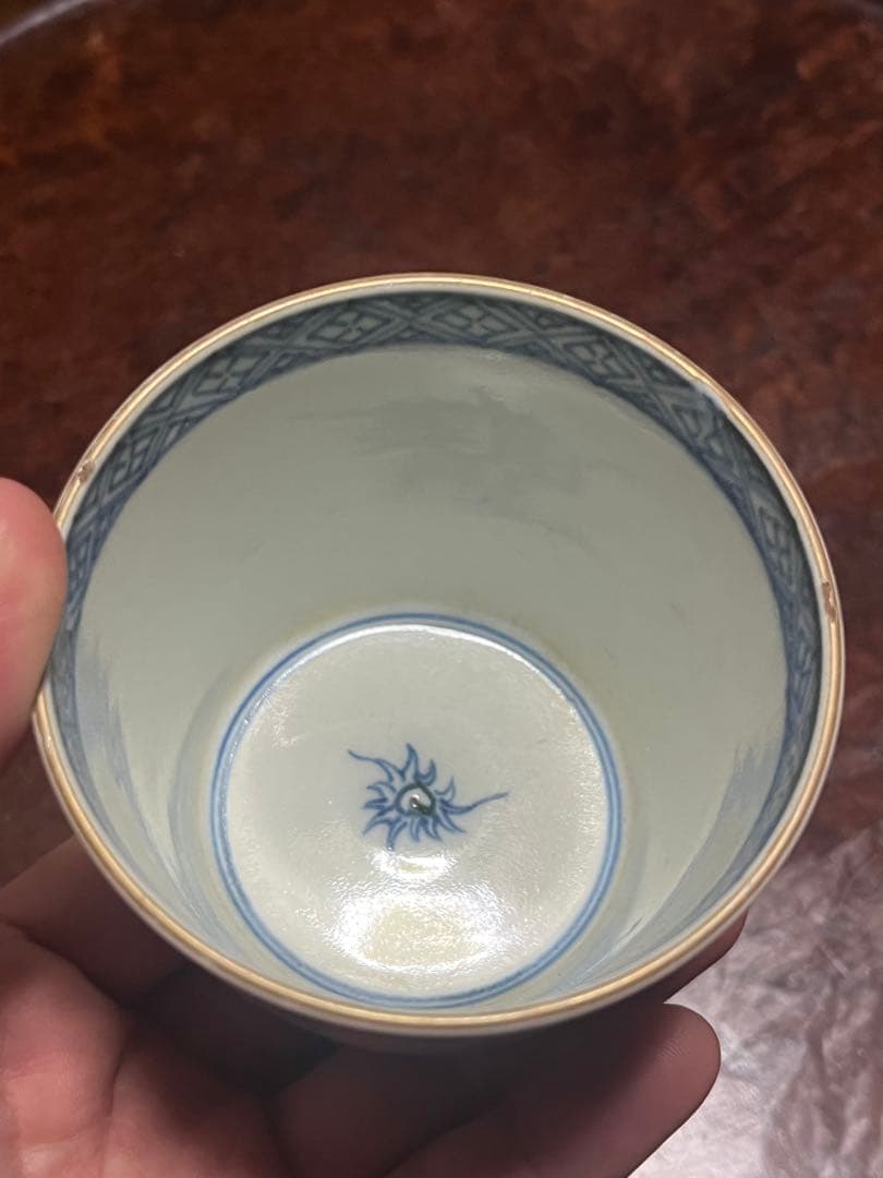 古伊万里　蕎麦猪口　あじさい　鶯　ウグイス　梅　雲雀　紫陽花　民芸　民藝