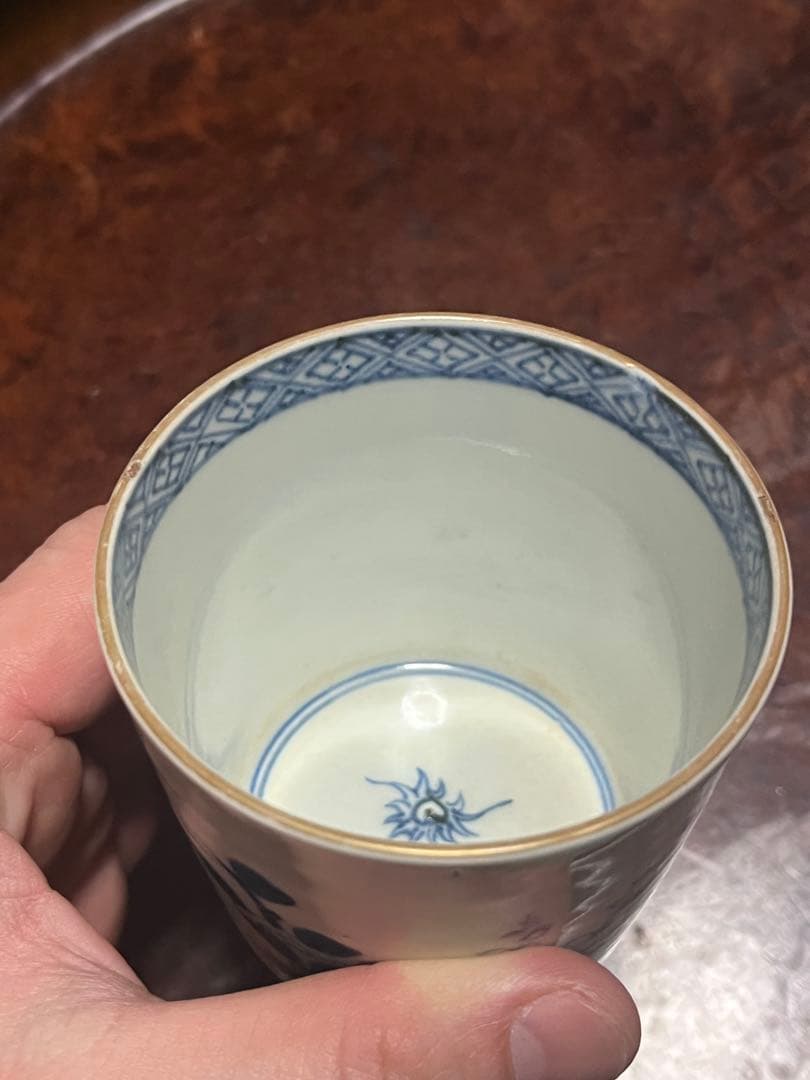 古伊万里　蕎麦猪口　あじさい　鶯　ウグイス　梅　雲雀　紫陽花　民芸　民藝