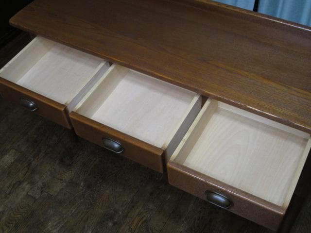 飛騨家具 飛騨産業 キツツキ 3杯引き出し コンソールテーブル/木製デスク