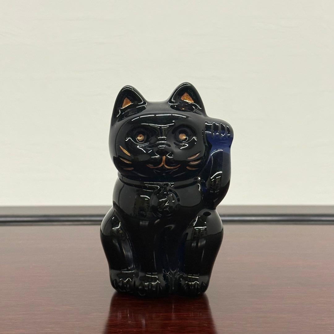 H19KZ13b 美品 Baccarat バカラ 黒猫