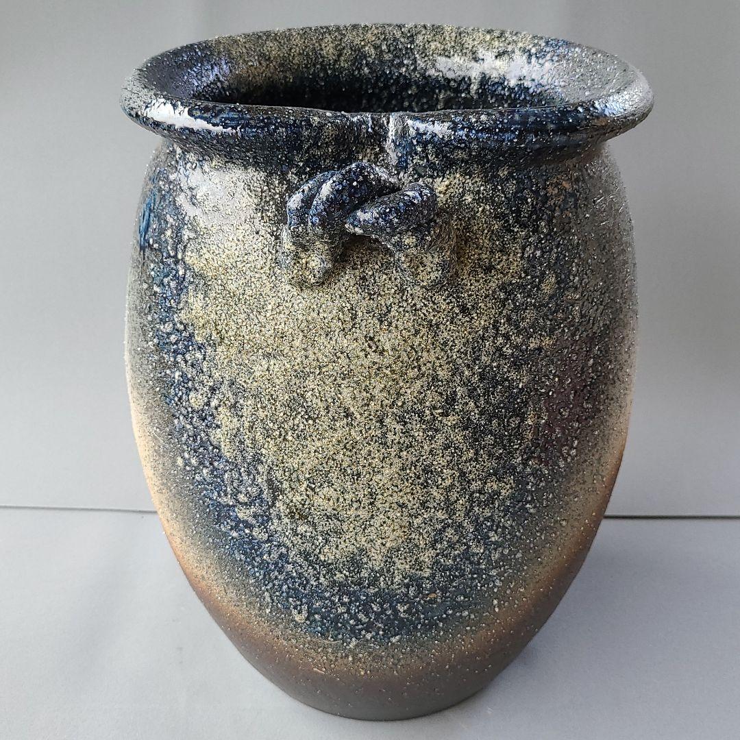 信楽焼 傘立て 青古信楽耳付 高さ４４cm