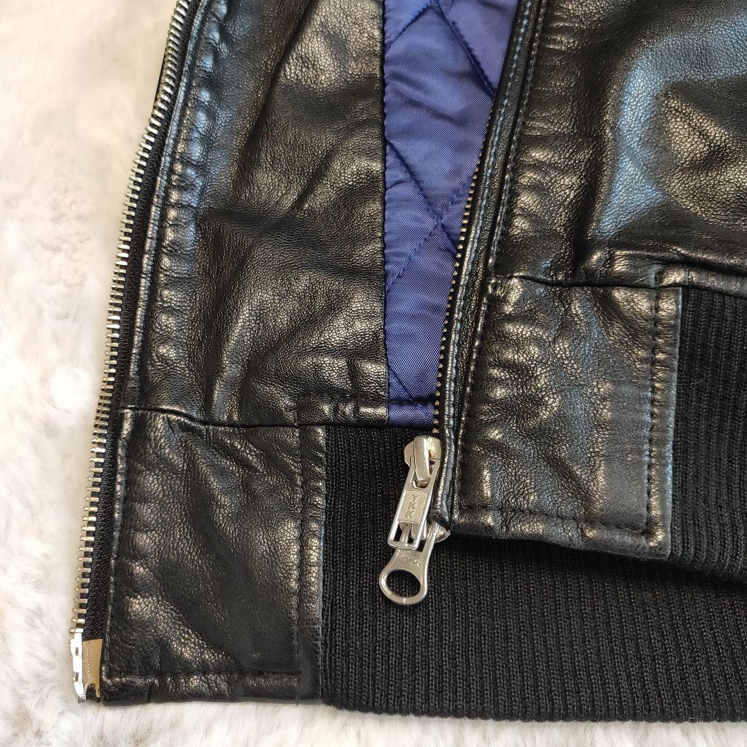 ユナイテッドアローズ ラムレザー ライダースジャケット L 短丈 リブ