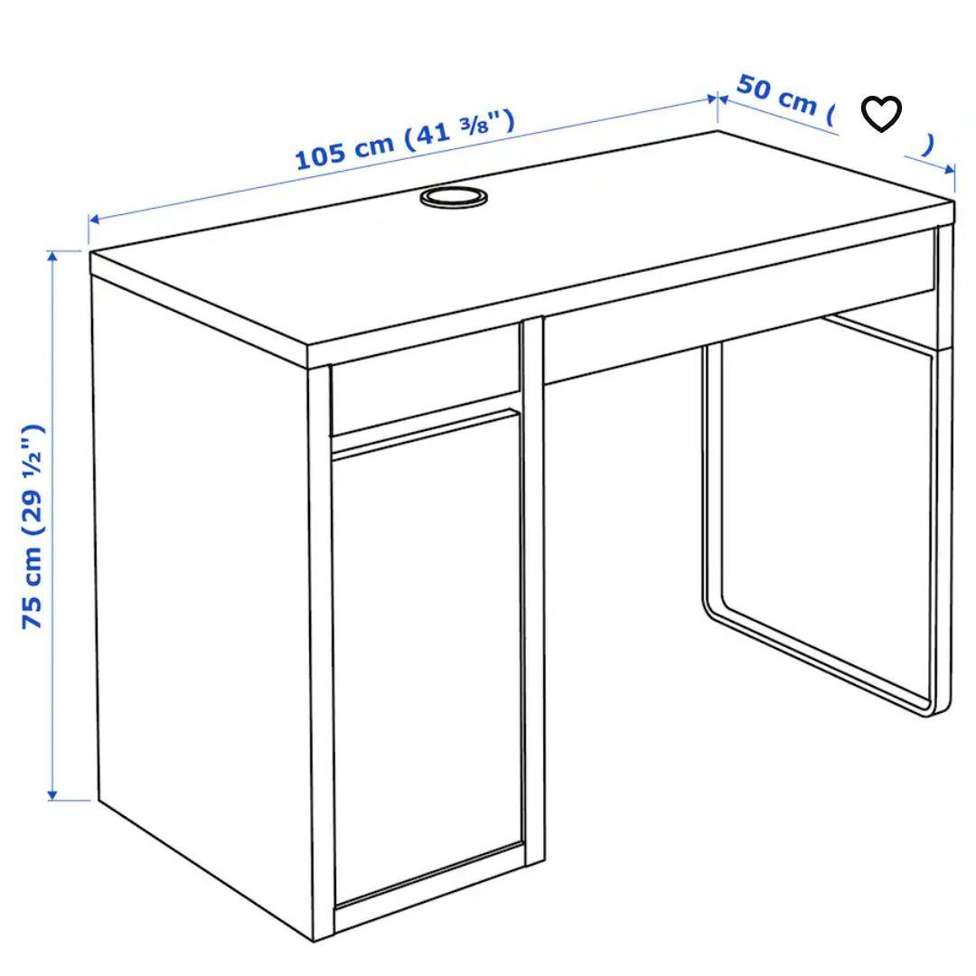 【IKEA】MICKE ミッケ デスク ホワイト×オレンジ 完成品