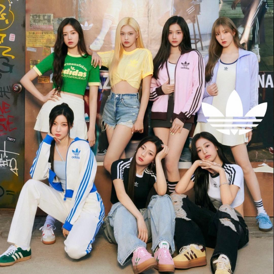 新品S⭐️韓国限定 adidas トラックジャケット 刺繍ロゴ ピンク×ブラウン