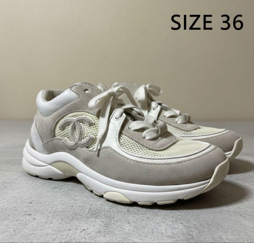 【即購入OK】CHANEL シャネル スニーカー 36 23cm ホワイト 美品