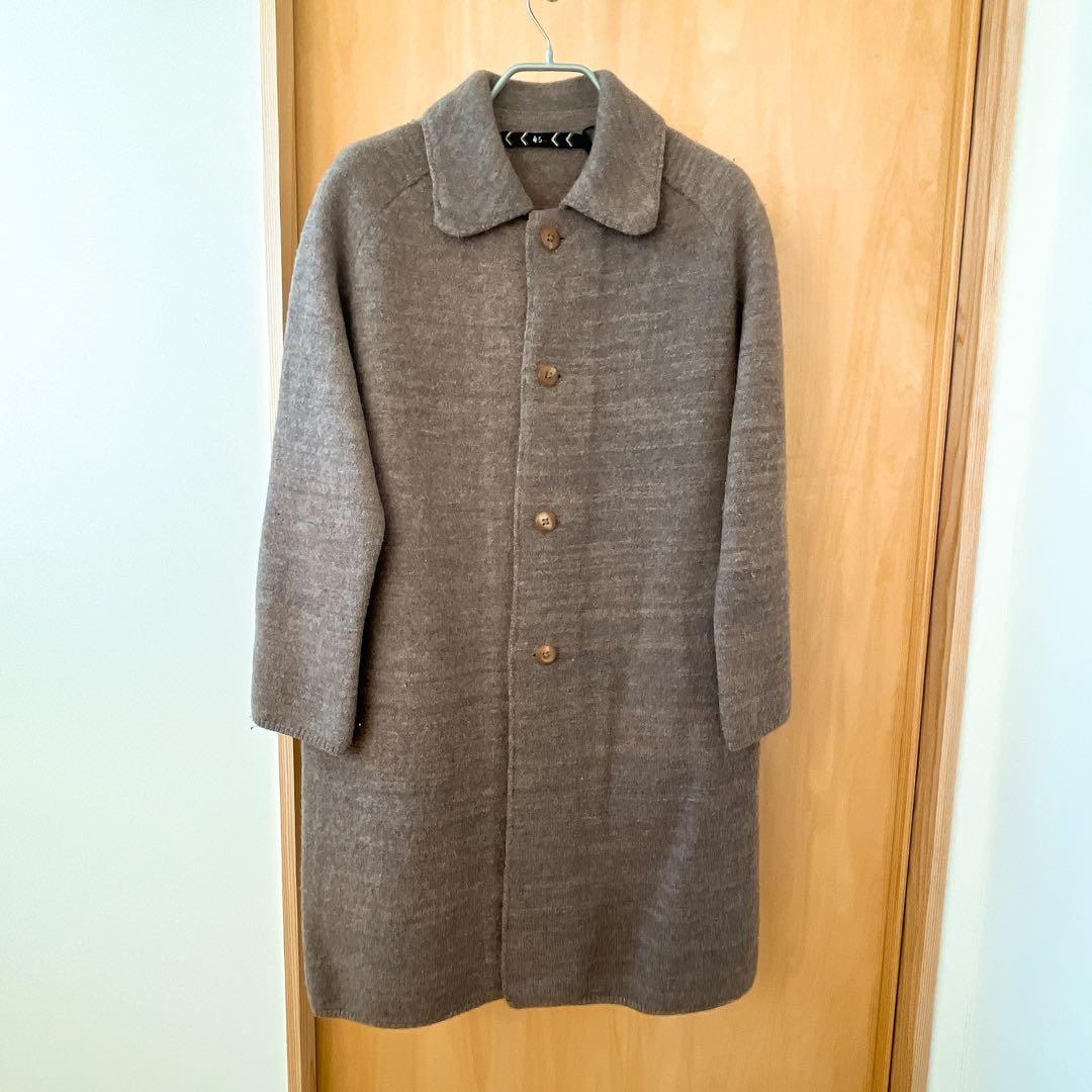 45R ステンカラーコート ニット ウール アルパカ　ロング Mサイズ