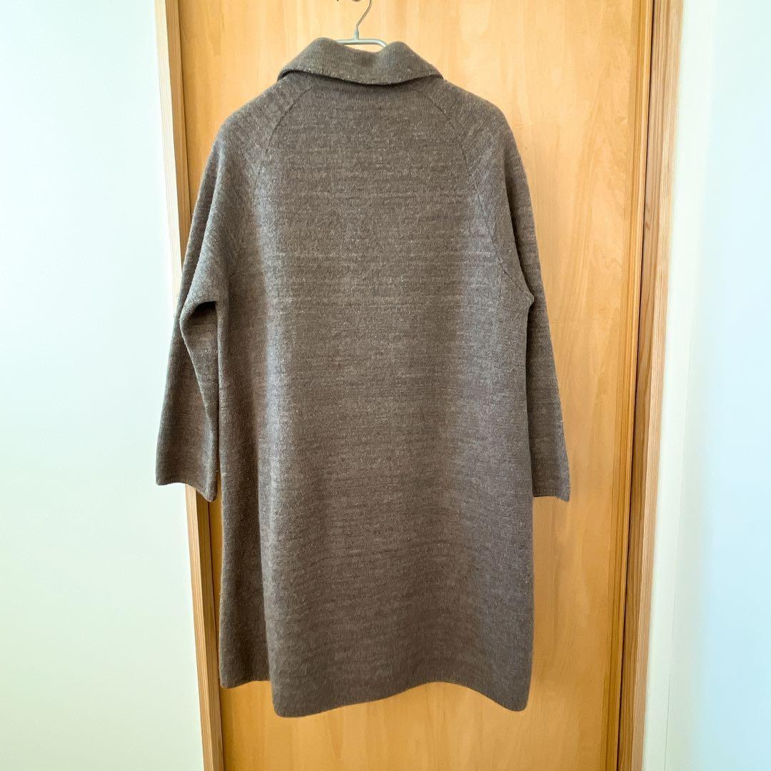 45R ステンカラーコート ニット ウール アルパカ　ロング Mサイズ
