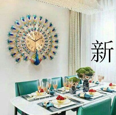 クジャク 壁掛け時計家庭用ホテルオフィス商店87