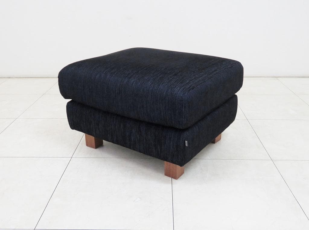 ★美品★ NOYES ノイエス オットマン スツール ファブリック ネイビー