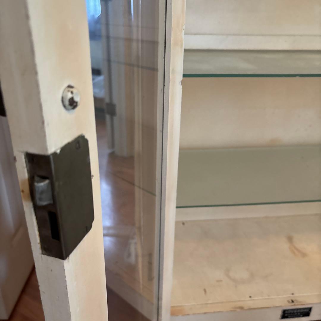 アンティーク　木製医療棚