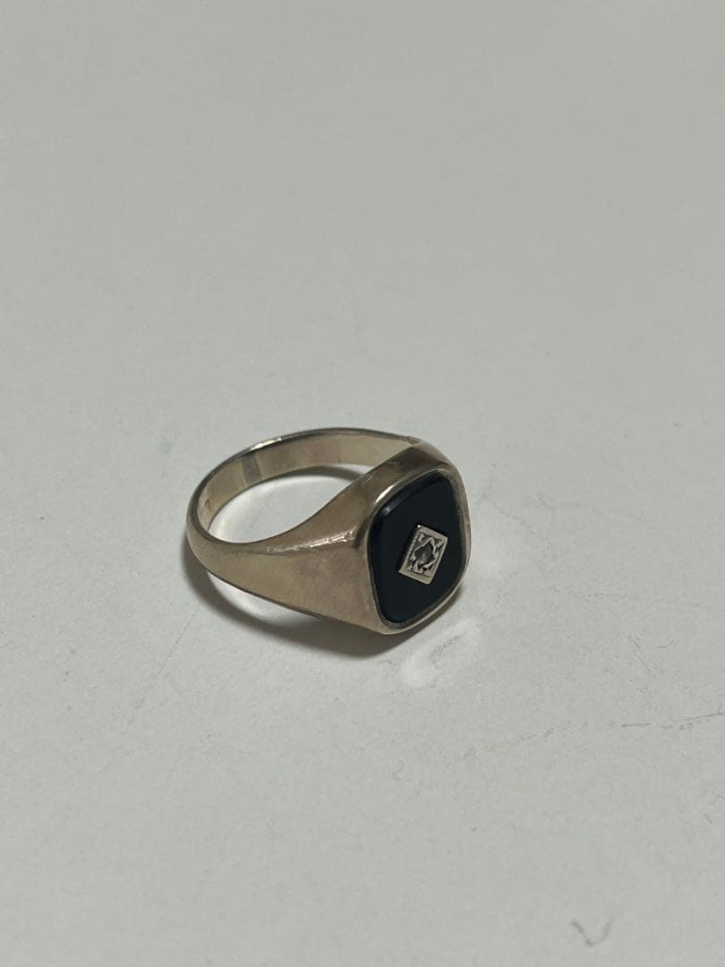 英国製 シルバー925 70s ヴィンテージ シグネットリング 20号