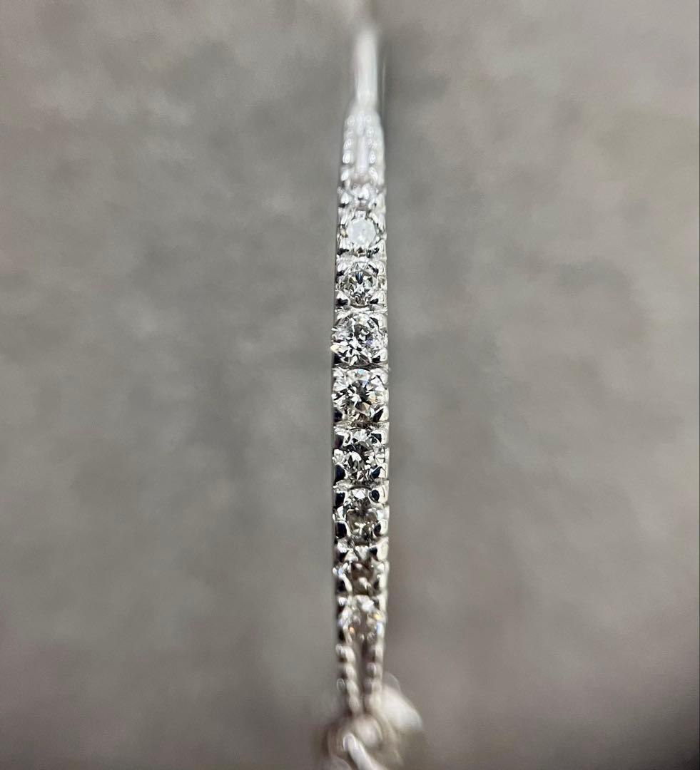 k18WG ダイヤ フック ピアス 0.30ct スウィング