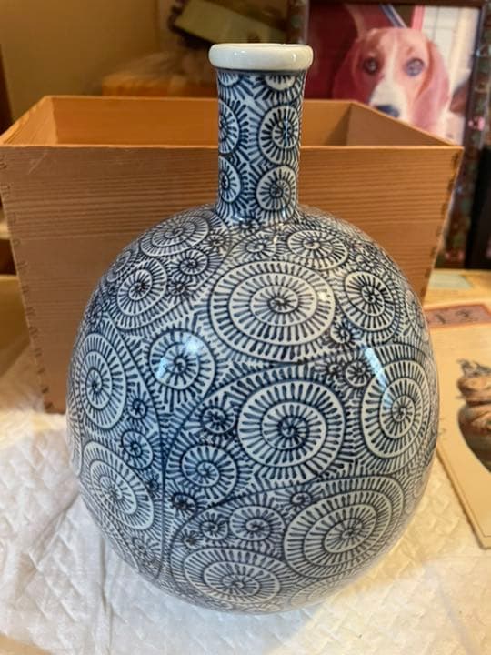 徳利蛸唐草　徳利　金峰作　共箱入り　完品