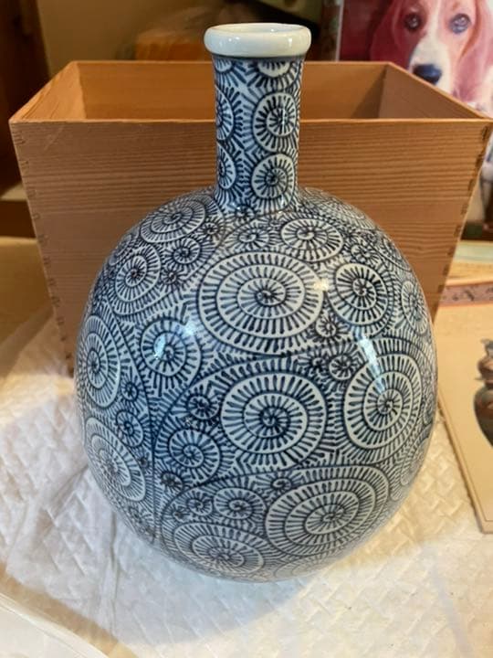 徳利蛸唐草　徳利　金峰作　共箱入り　完品