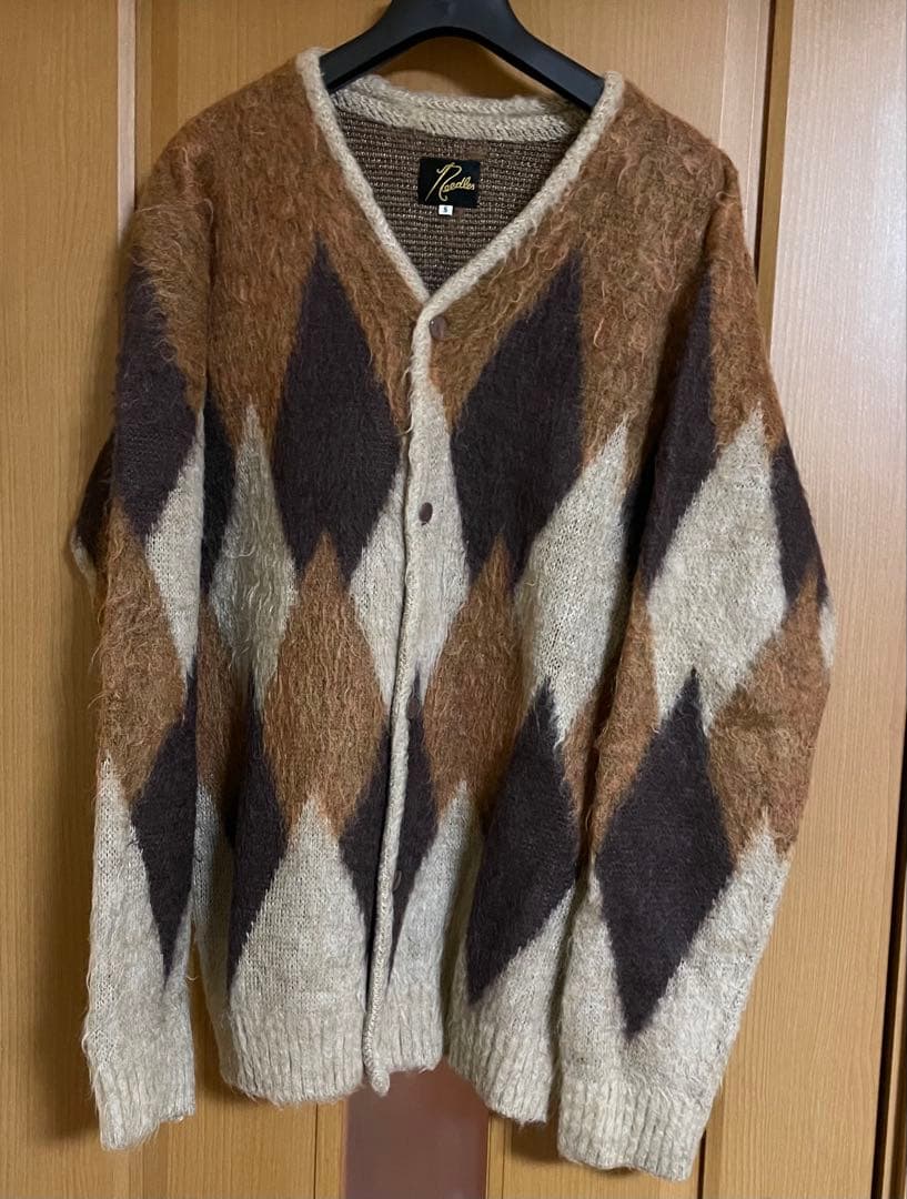 needles 18aw アーガイル柄 モヘヤ カーディガン