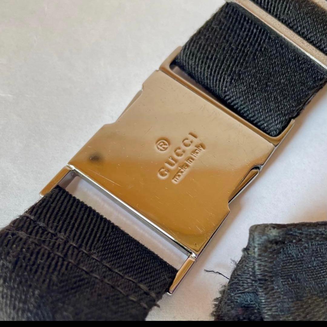【GUCCI】ブラック ボディバッグ ウエストポーチ ブラック GGパターン