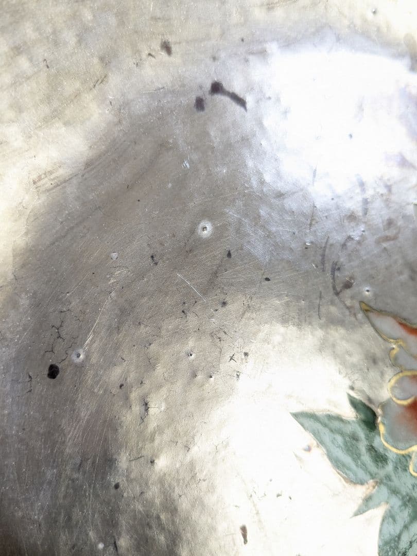 陶あん 清水焼 京焼 色絵付け 銀彩 牡丹 中皿 お皿